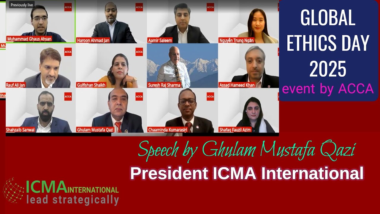 Global Ethics Day 2025 | Speech by President ICMA International | ACCA Event