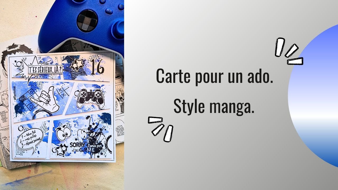 Carte anniversaire pour un ado 🎮 Style manga 🎮