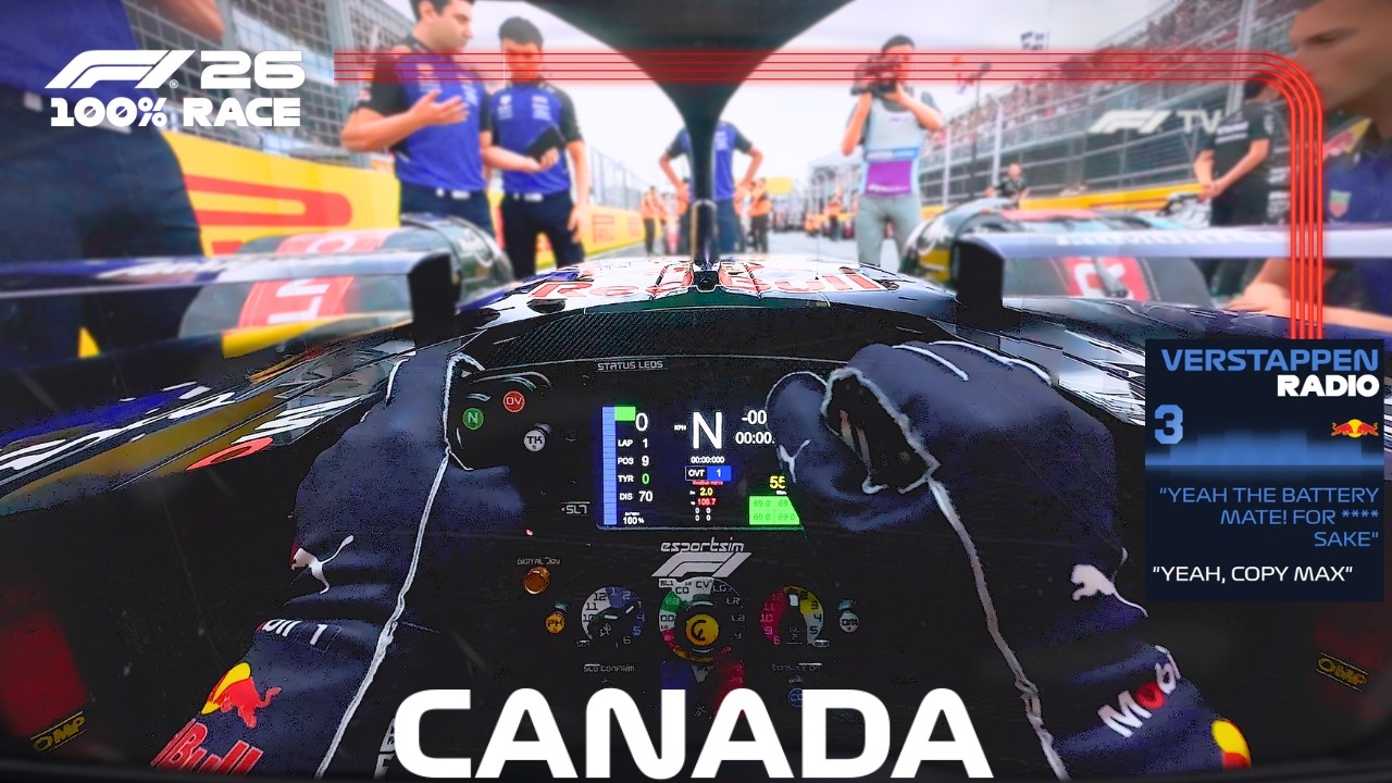 ULTRA REALISTIC F1 2026 - Max Verstappen Red Bull Canada GP 100% Race