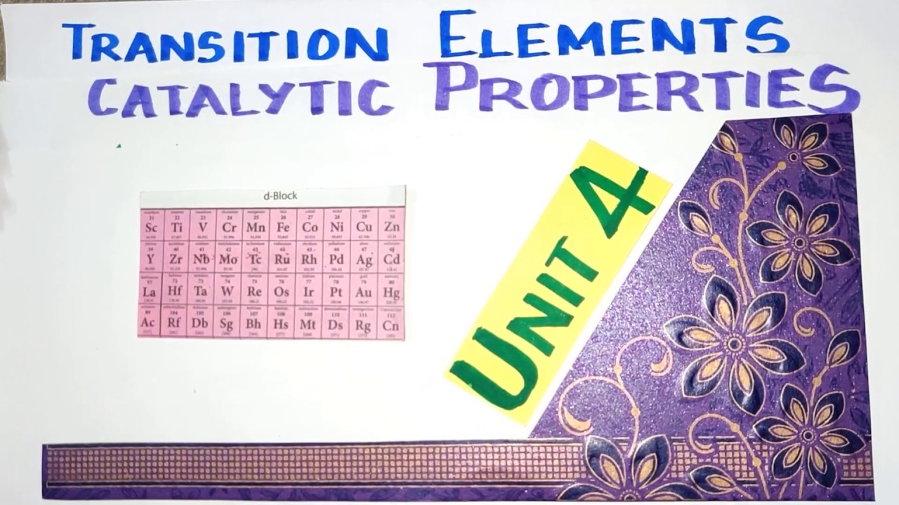 Catalytic Properties of Transition Elements/Unit4/TN 12 th STD/Explanation in TAMIL