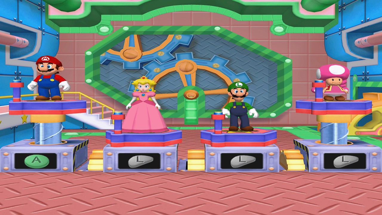 Mario Party 6 - Mario vs Luigi vs Peach vs Toadette - Faire Square