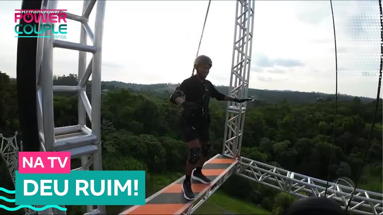 Com medo de altura, Everton Neguinho desiste da Prova dos Homens | Power Couple
