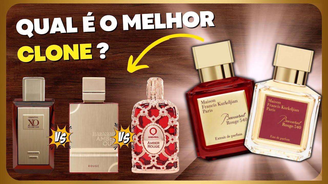 Qual é o MELHOR CLONE do BACCARAT ROUGE?Amber Rouge VS Xclusif Oud Rouge Vs Amber Oud Rouge #perfume
