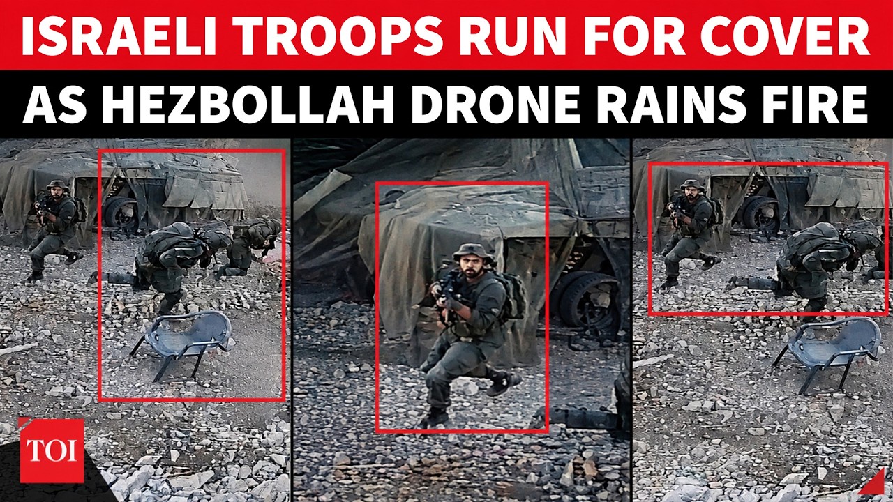 &lsquo;Run!&rsquo; Israeli Soldiers Hit By Hezbollah Drone Barrage Run For Cover | Aerial Attack On Cam