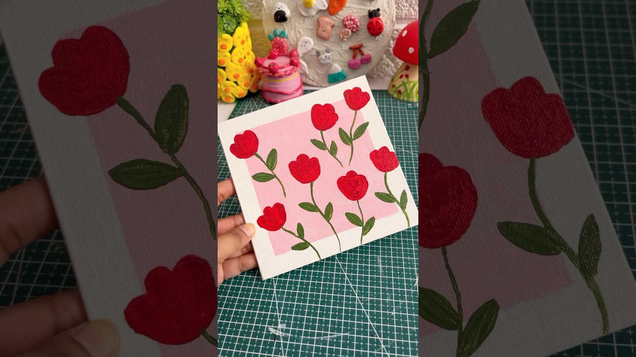 Easy painting ideas 🧿🥰 #shorts #youtubepartner #creativeart #satisfying #easydrawing #canvasart