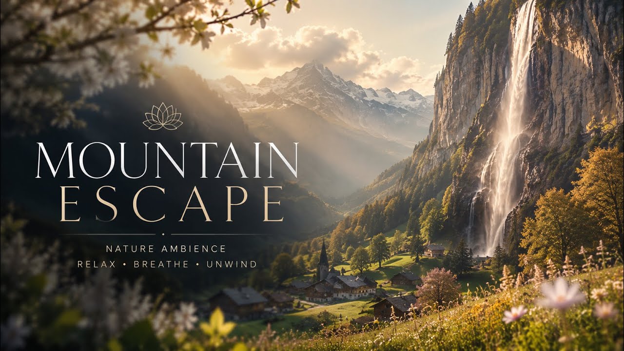 A Peaceful Mountain Escape | Nature Scenery & Ambient Music for Meditation