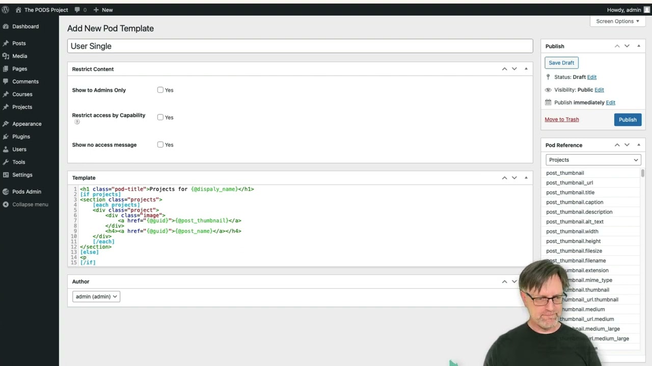 PODS Project 9 - User Single Template