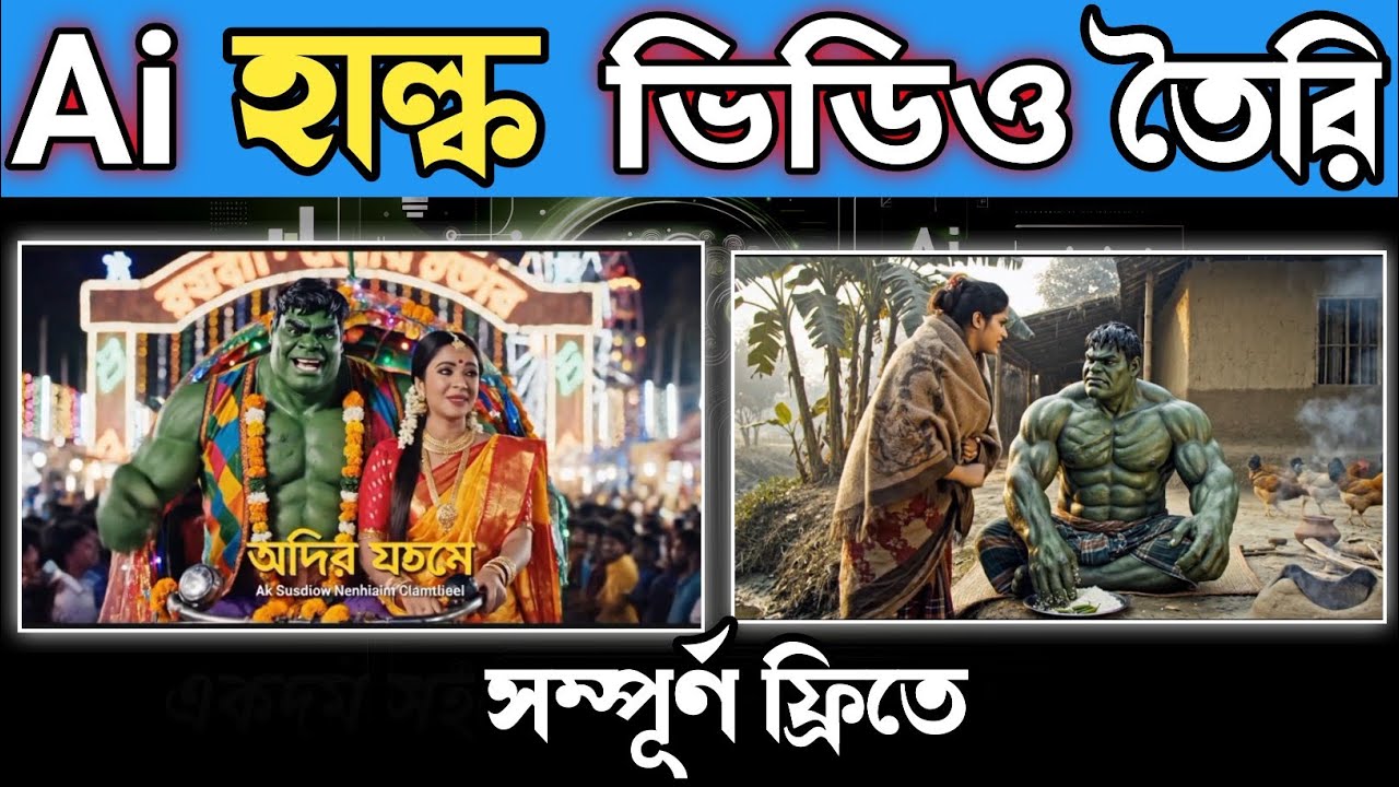 ai দিয়ে হাল্কের ভিডিও তৈরি | হাল্কের ভিডিও কিভাবে বানাবো | ai দিয়ে ভিডিও তৈরি | hulk ai video 2025 