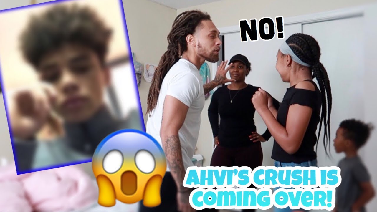 AHVI'S CRUSH IS COMING OVER FOR A PLAY DATE!! PRANK ON DAD