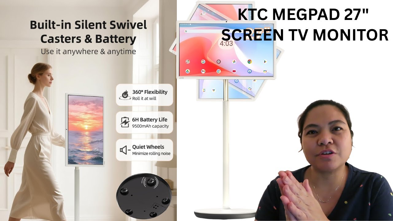 Беспроводной монитор-телевизор KTC MegPad с диагональю 27 дюймов и подставкой на роликах