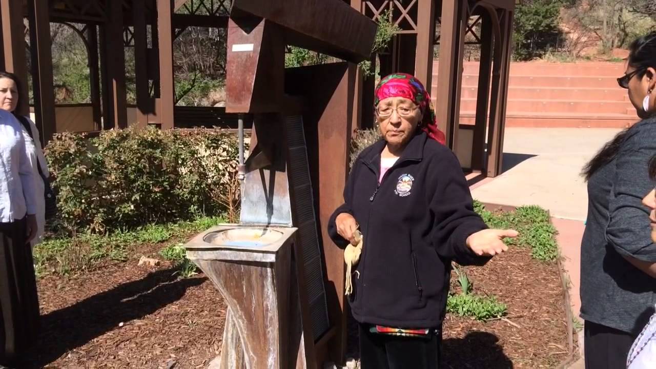 Elder with Northern Ute Tribe blesses the Seven Minute Spring in Manitou