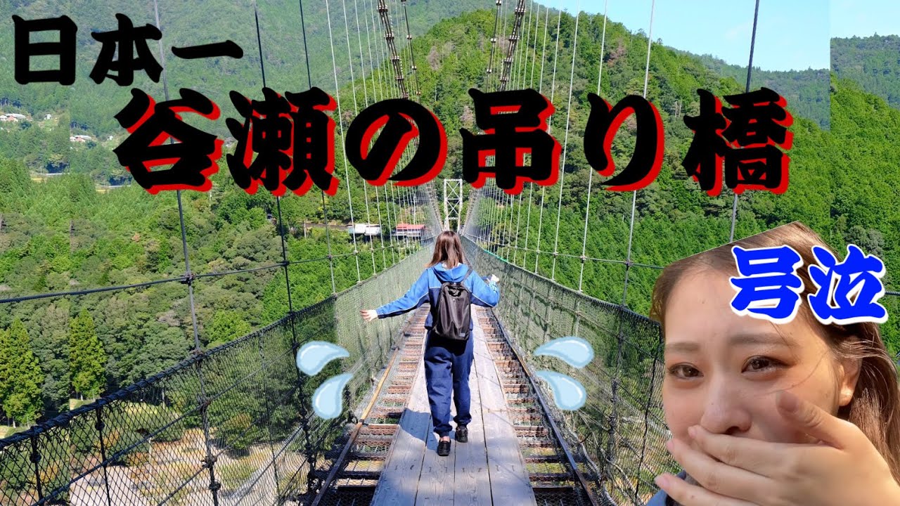 【恐怖】日本一の谷瀬の吊り橋渡ってきた、、、