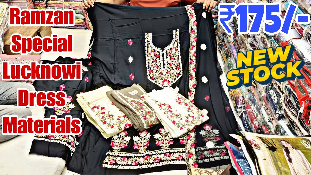 RAMZAN SPECIAL Fancy Work Suits ₹175/- Fandy, Gold Crush Bridal Dress Materials Wholesale Collection