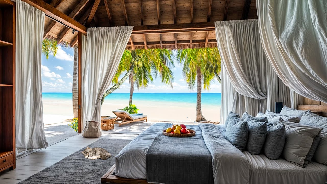 🏖️ Luxury Beach Soundscape | Ocean Waves & Birds for Healing and Mental Clarity