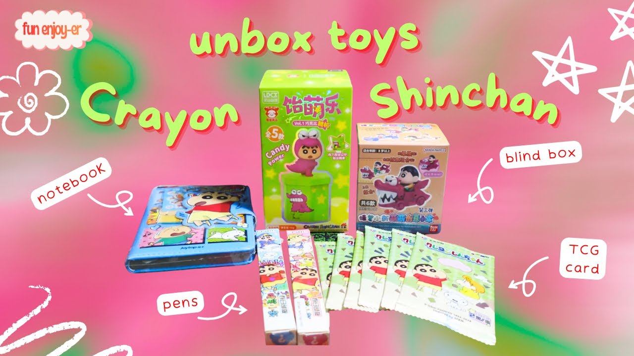 unbox Đồ chơi Crayon Shinchan, blindbox, xé card | fun enjoy-er