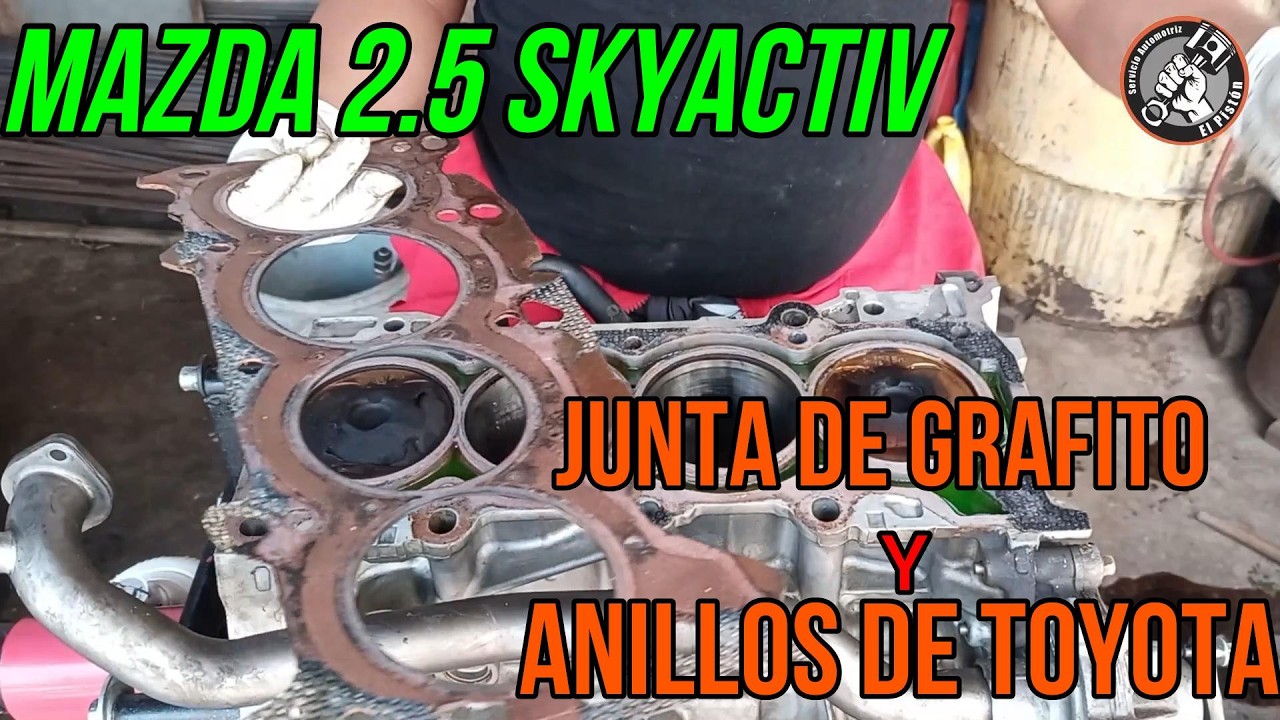 Mazda 3,  con anillos de Toyota (desarme de motor SKYACTIV)