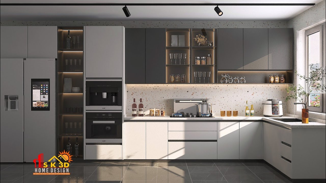 Modern Kitchen Design tutorial in 3Ds Max & vray  I interior design , Modeling Lighting .Rendering..