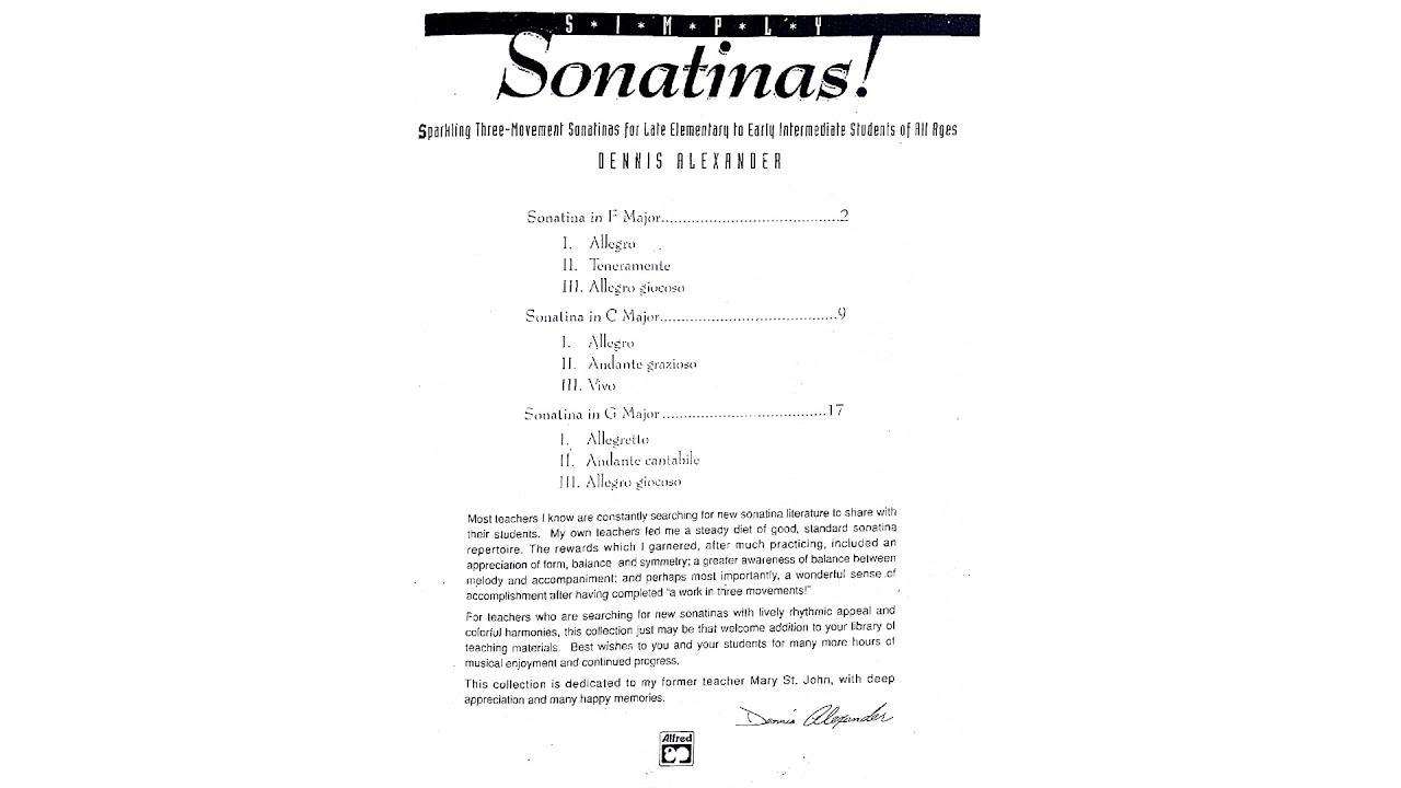 Dennis Alexander - Sonatinas #нотыдляфортепиано #pianomusic #фортепиано #alenapianoworld
