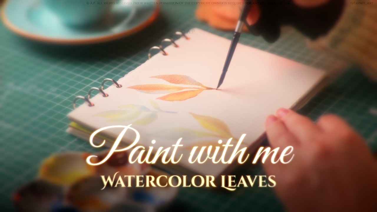 🍂 Paint with me: colorful watercolor FALL LEAVES