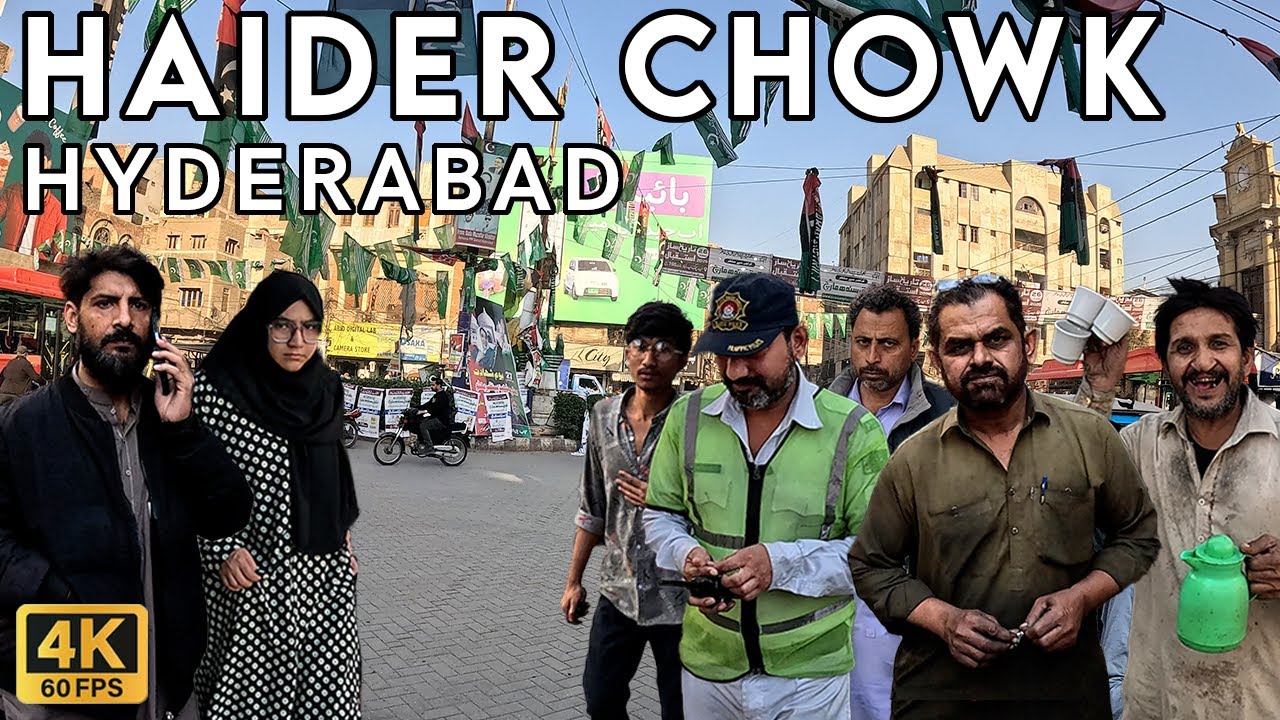 Haider Chowk Hyderabad - Walking Tourist 4K