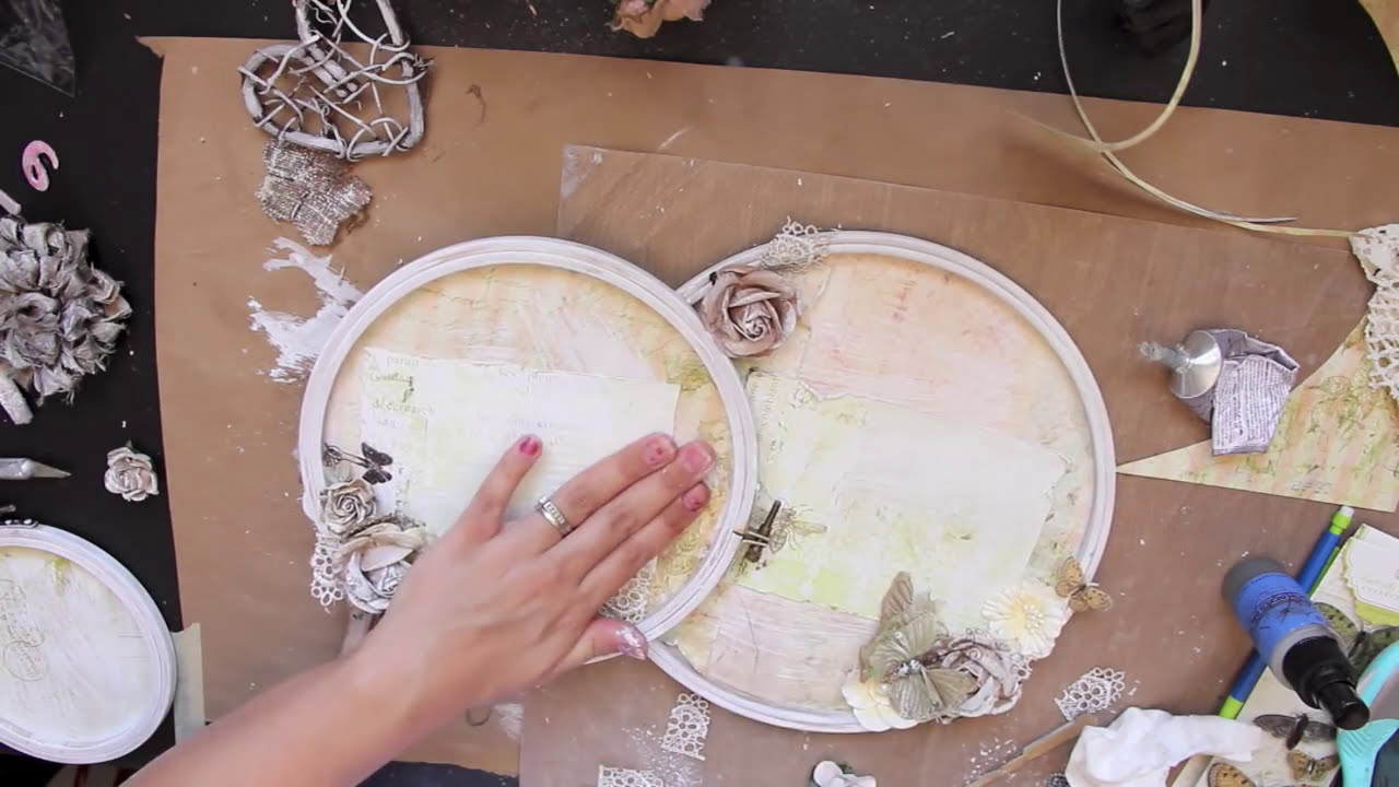 Shabby Chic Embroidery hoop Layout Tutorial