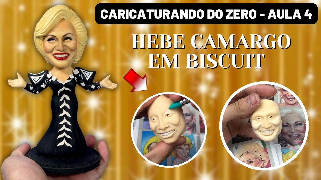 Aula 4- Caricatura Hebe Camargo em Biscuit ( Caricaturando do zero )