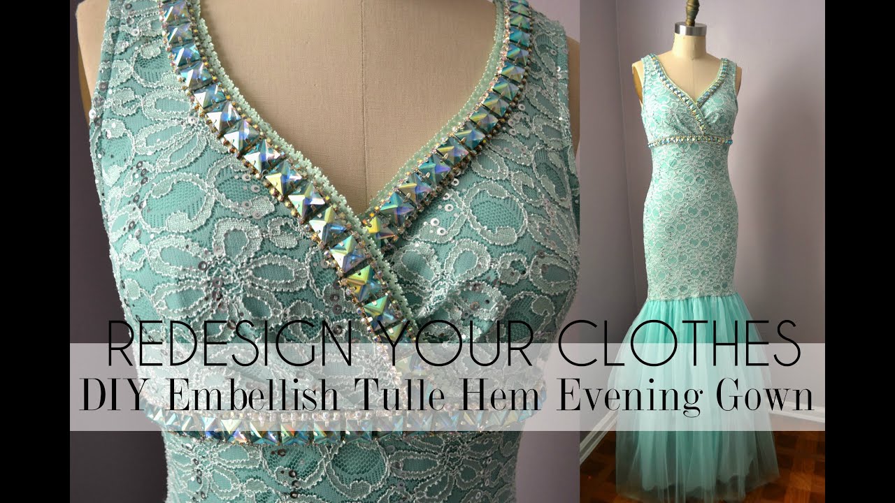 DIY Embellish Tulle Hem Evening Gown-(RYC) 22