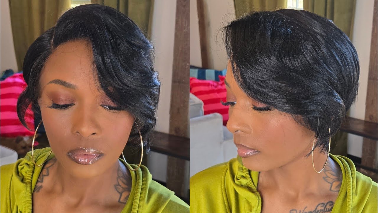 Okay Auntie! $18 Pixie Lace Wig | Outre Synthetic Melted Hairline Glueless HD Lace Front Wig - KIT 