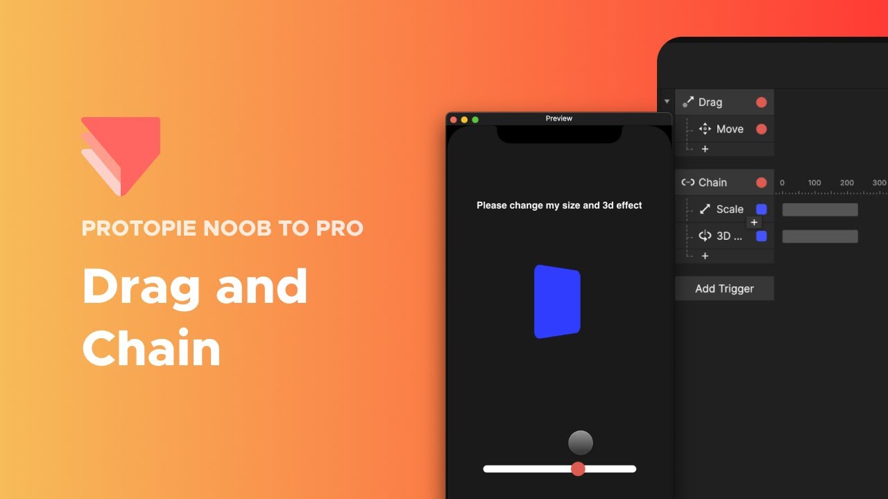 Protopie: Drag and Chain