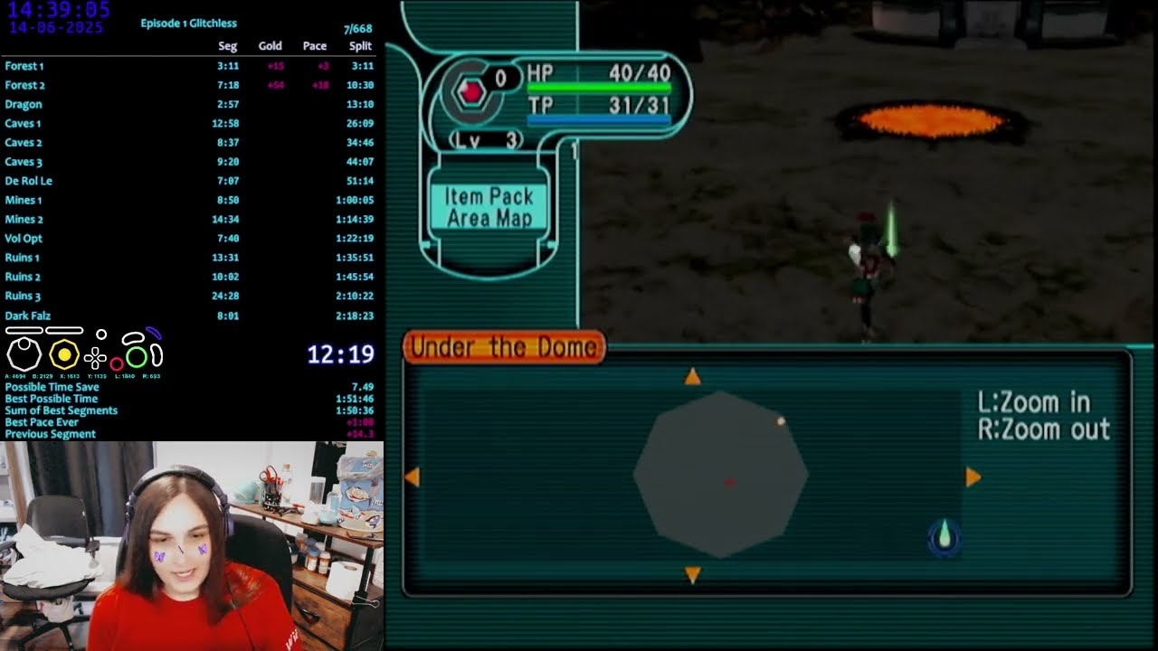 PSO RAmarl Speedrun 2:15:06 (Episode 1 Glitchless)