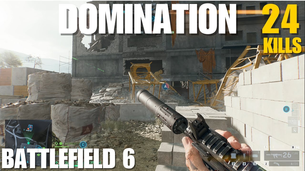 BATTLEFIELD 6 - DOMINATION 24KILLS FULL Gameplay! Mirak Valley (Hollow Point) Map