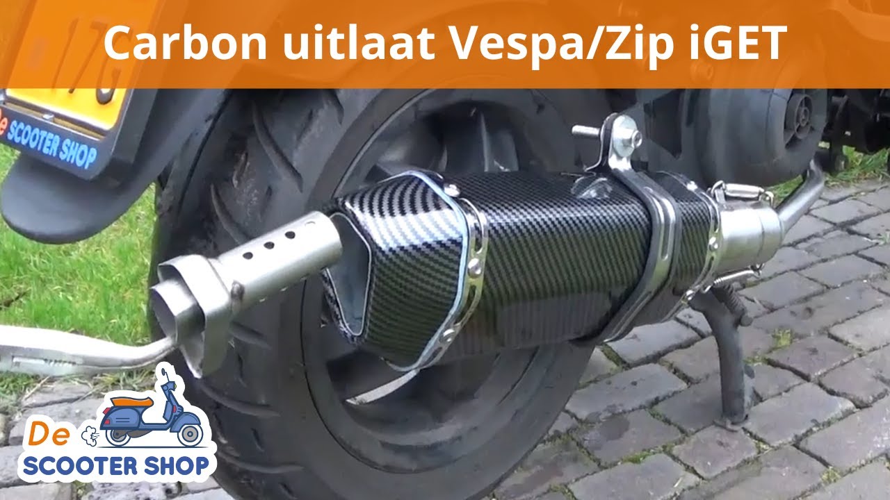 Carbon uitlaat monteren op Vespa Sprint en Piaggio Zip iGET E4/E5 | Montagevideo - De Scooter Shop