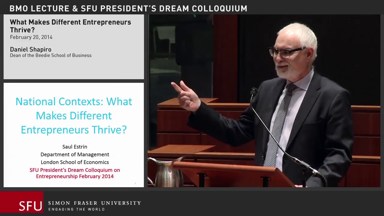 National Contexts: What makes different entrepreneurs thrive? | Saul Estrin