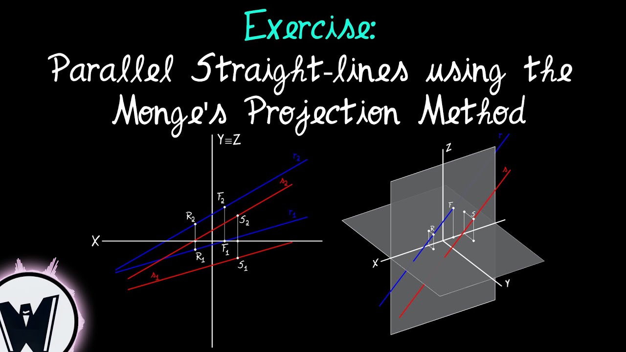 Descriptive Geometry: Parallel Straight-lines (Exercise 1)