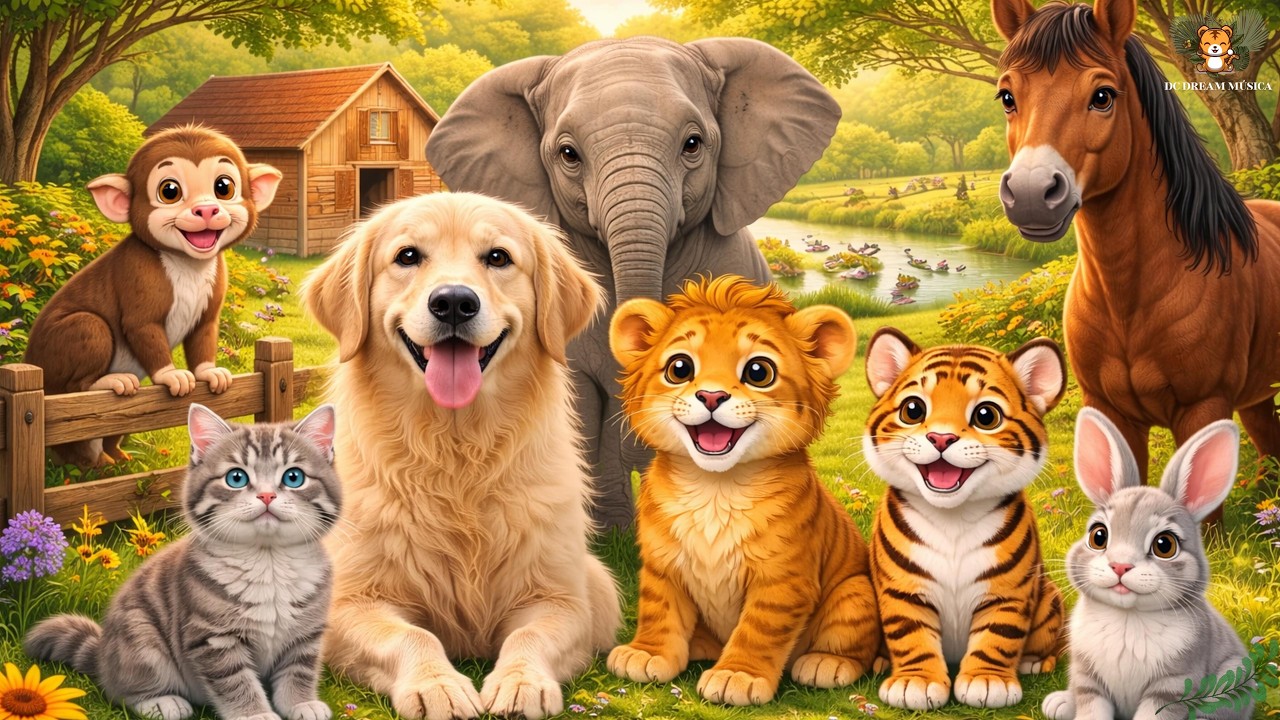 Cute Baby Animal Sounds – Dog, Cat, Lion, Tiger, Elephant, Monkey, Rabbit, Horse - Animal Video