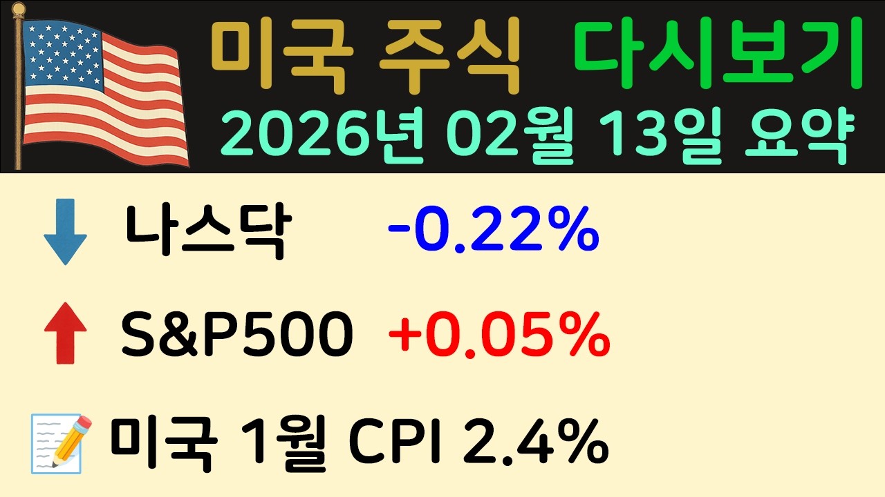 미국 1월 CPI 2.4% & 빅테크 하락 & 중소형주 상승 : 미국증시 본장 다시보기 (2026/02/13)