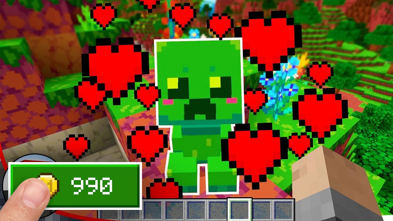 У меня есть питомец Крипер в Minecraft!
