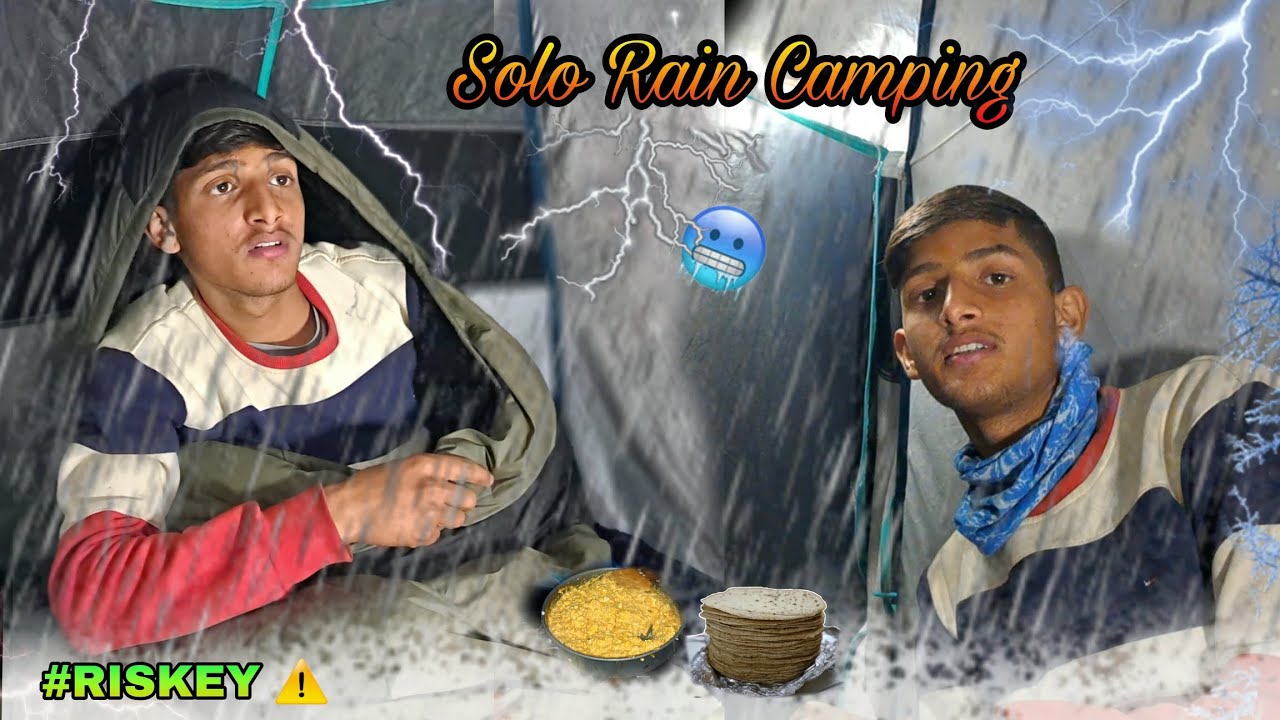 Solo Winter  Camping in Rain ।। Night Camping Uttarakhand Forest,। ठण्ड से हालत खराब 🥶🥶 .