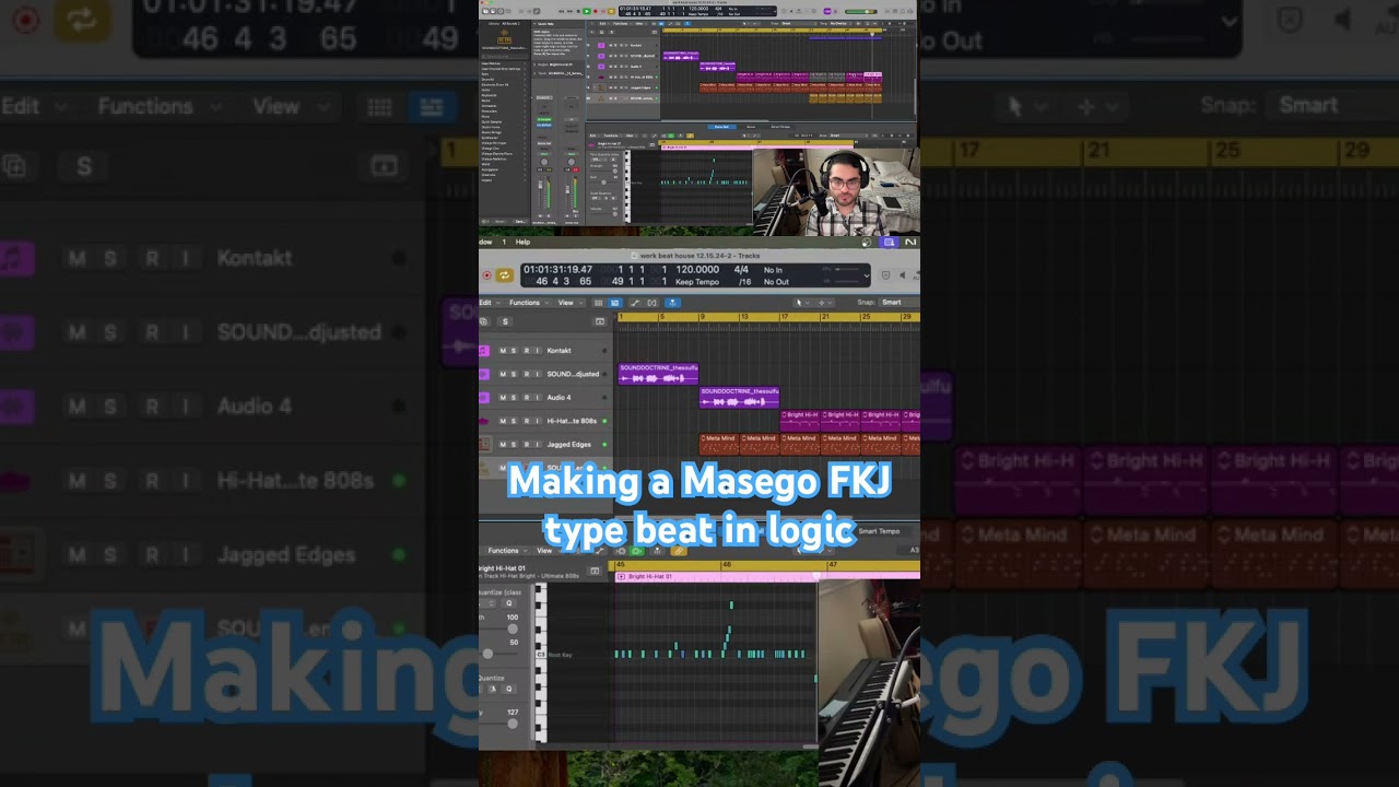 Making an FKJ and Masego type beat in Logic Pro #producer #masego #fkj #kaytranada #tylerthecreator