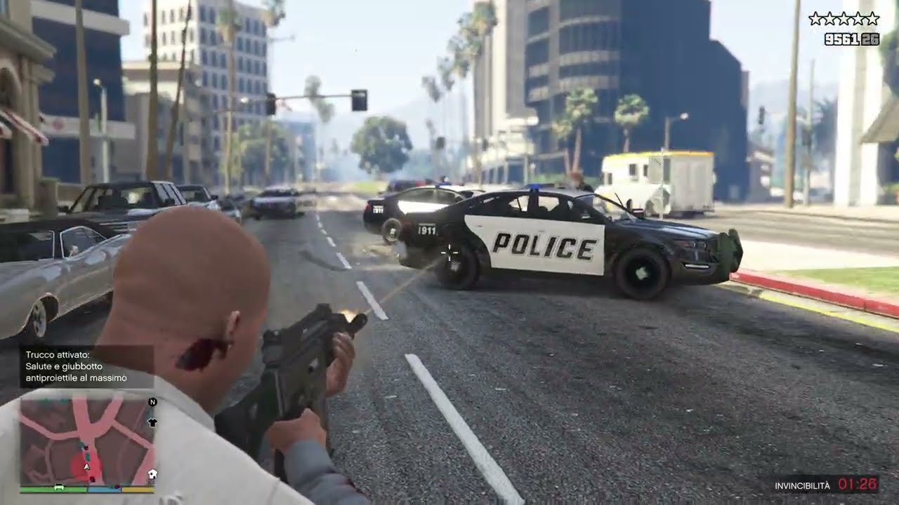 GTA 5 - Franklin's Motorcycle Beach Rampage + 5 Stars Escape Cop Battle.