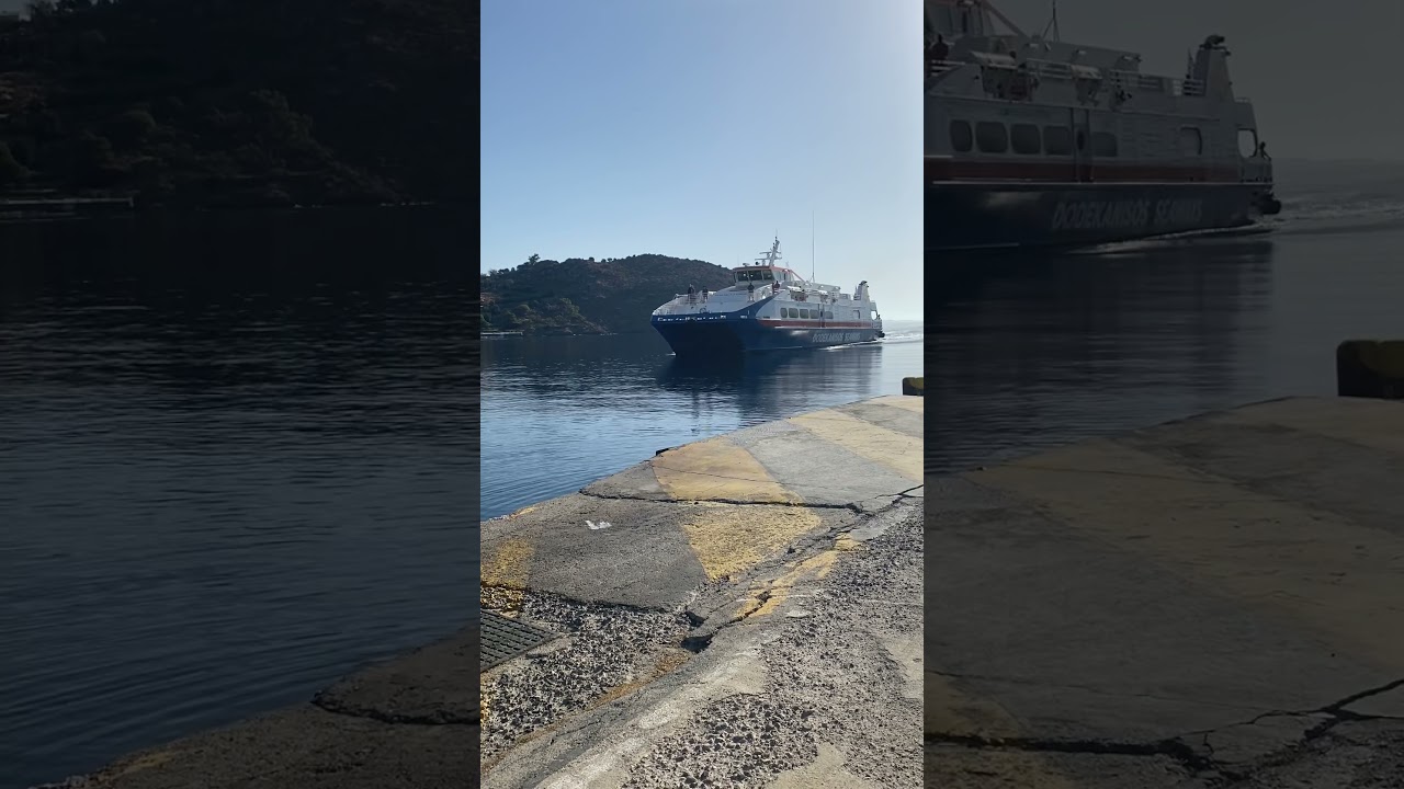Dodekanisos fast ferry arriving in the Port of Skala, Patmos #aegeansea #aegeancoast #aegeanislands