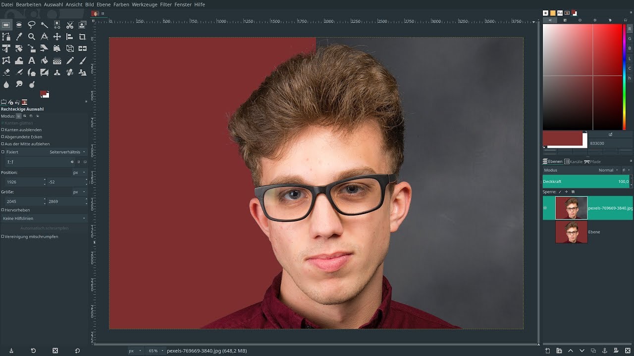 Gimp 2.10.8 – Freistellen mit der Vordergrundauswahl