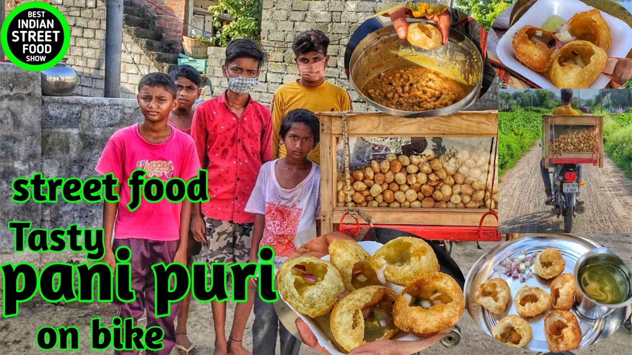 Hard working brother selling Best Pani puri on bike | indian street food | Golgappa ,Fuchka ,Gupchup