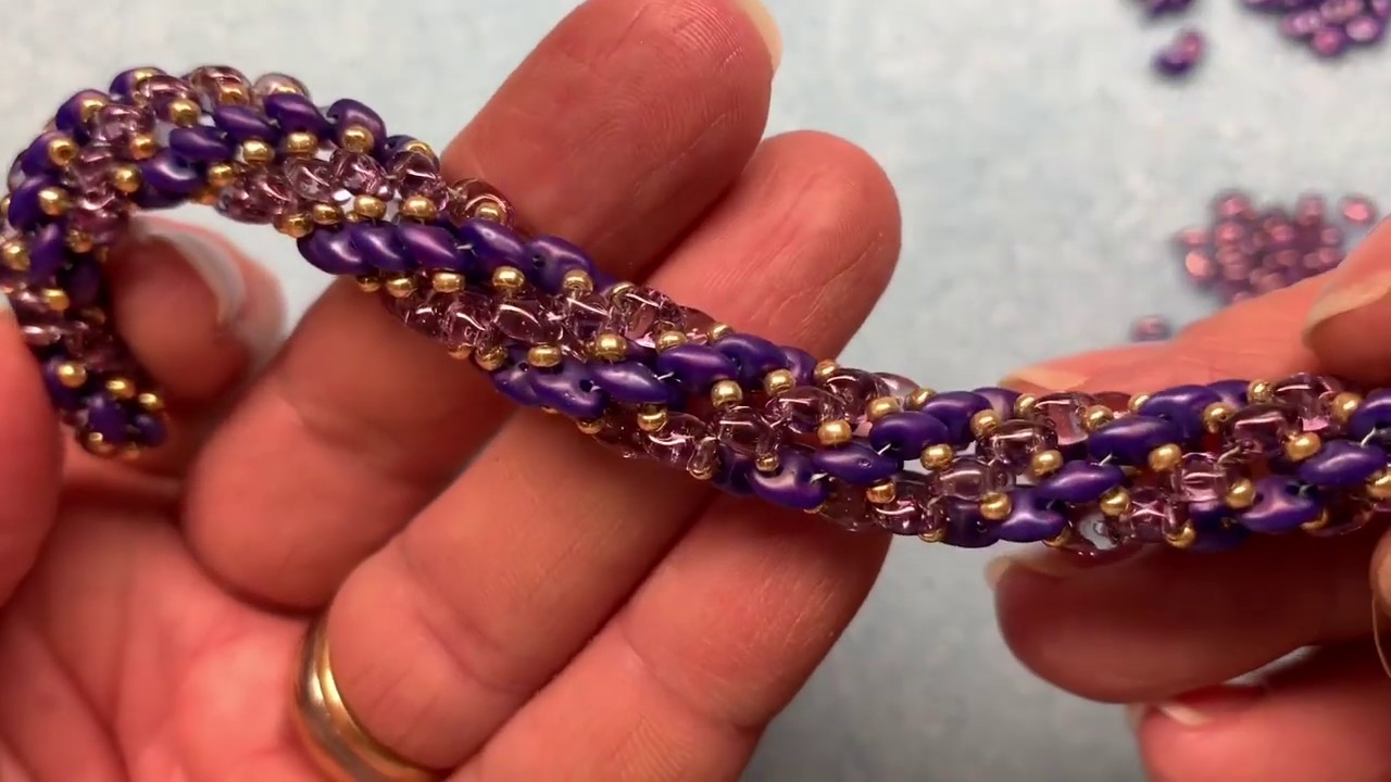 SuperDuo Spiral Bracelet 💎 #beadedbracelet #beadingbracelet