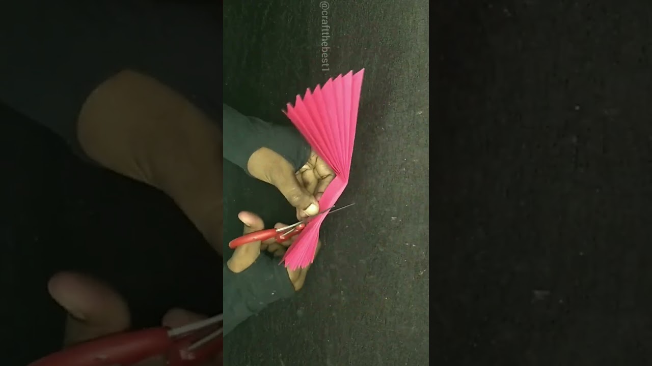 Easy Paper Fan Decoration Ideas/ Paper Craft #shorts #youtubeshorts #diy