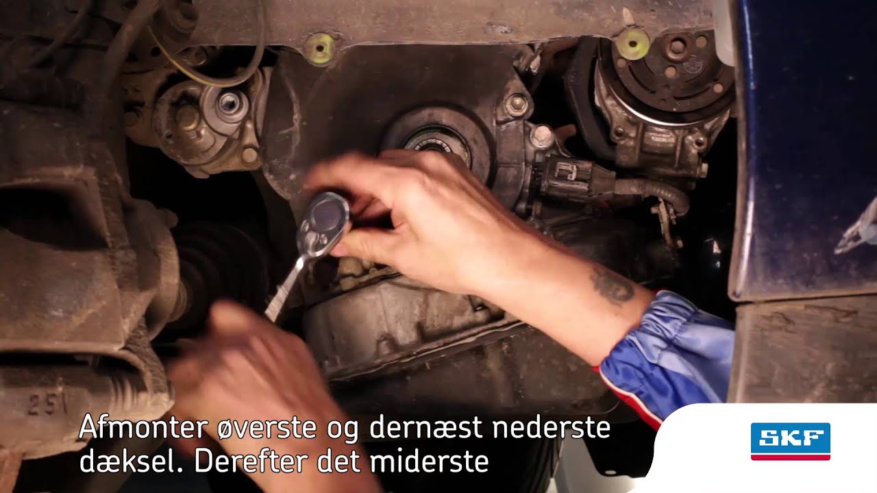 SKF - Hvordan man afmonterer et tandremss&aelig;t med vandpumpe p&aring; en Toyota Verso