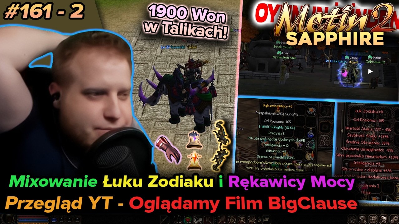 Sabal - Metin2 - Sapphire - Mixowanie Łuku Zodiaku i Rękawicy oraz oglądamy film BigClause - 63-2