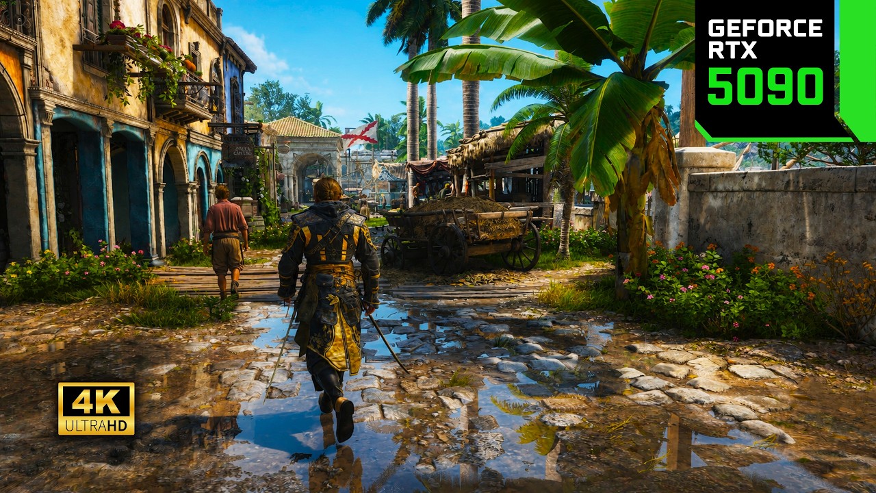 AC Black Flag Resynced LOOKS ABSOLUTELY GORGEOUS (RTX 5090 32GB) Insane Raytracing