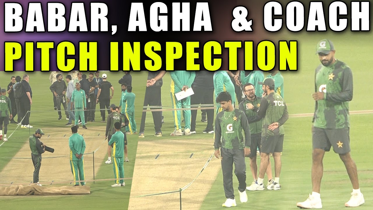 Pakistan Cricketers Inspect Pitch Before 2nd T20 vs South Africa | Lahore Stadium Scenes