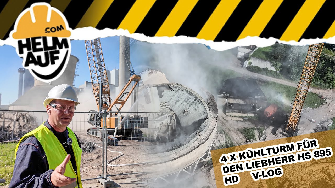 Großkrotzenburg Kühlturm-Abbruch – Teil 1: Rückbau mit Abbruchkugel & Seilbagger